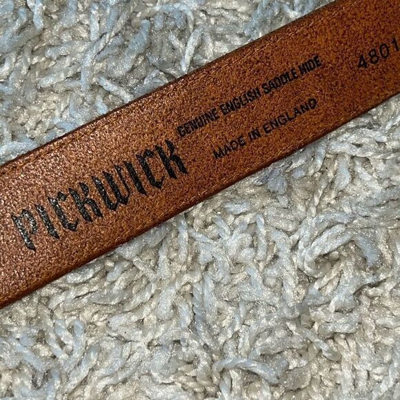 Vintage Pickwick Genuine English Saddle Hide Belt solid Brass Buckle 40 main image 7